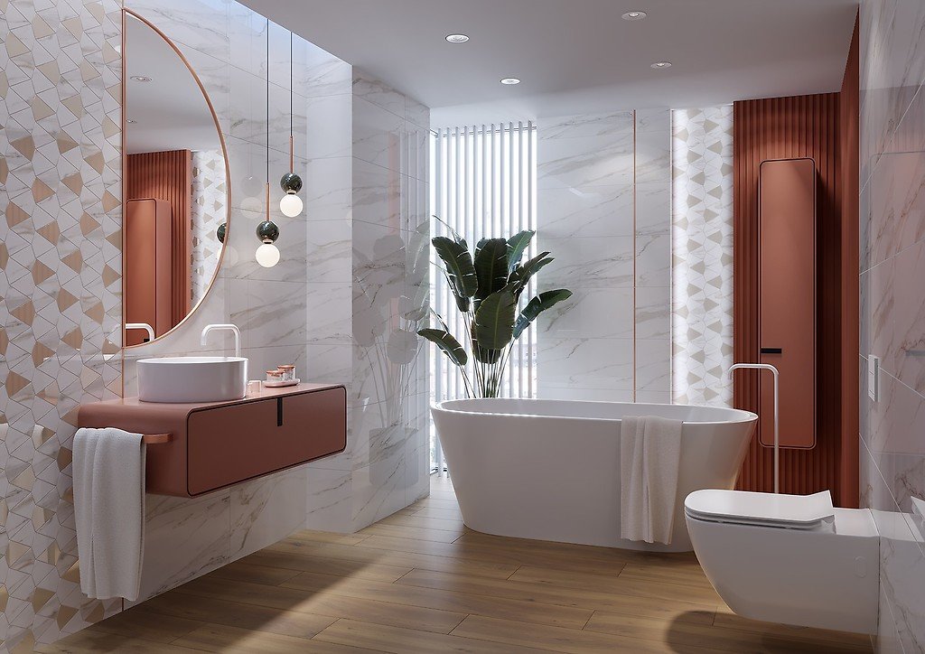 #Koupelna #mramor #Moderní styl #bílá #Velký formát #Lesklý obklad #700 - 1000 Kč/m2